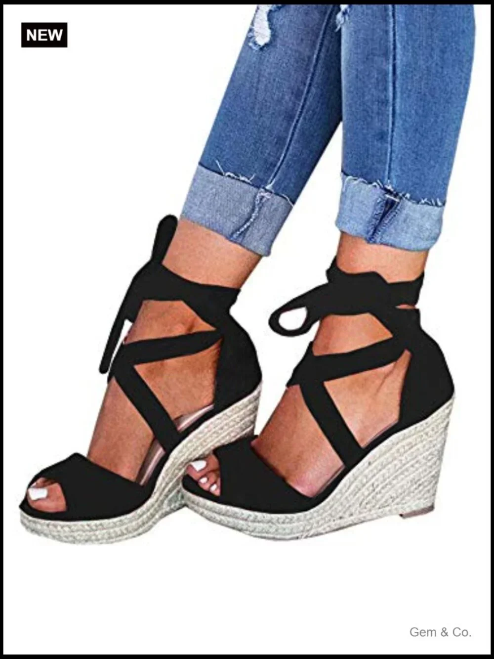 Lace Up Espadrilles Platform Wedges Sandals Heels Ankle Strap Summer Shoes